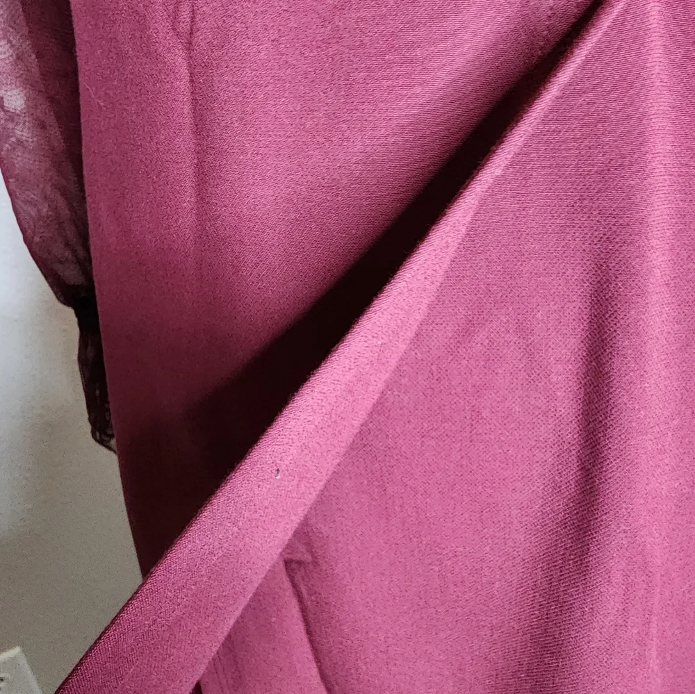 Staud Mesh Long Sleeve Cut-Out Maxi Dress in Maroon Size 4 New With Tags - Picture 6 of 10